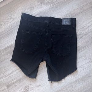 LEVI High Waist Black Cut Off Jean Shorts